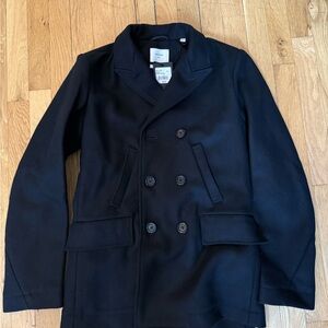 Billy Reid Men's Black Peacoat
